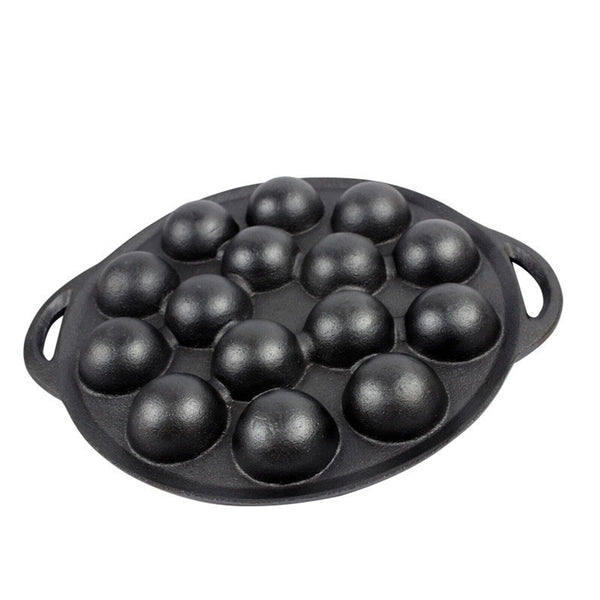 7 Or 15 Dimple Cast Iron Poffertjes Mini Dutch Pancake Cake Pan with Handles AU