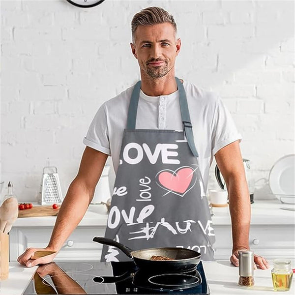 Printed Kitchen Household Apron Oil-proof Cooking Apron PVC Waterproof Apron AU