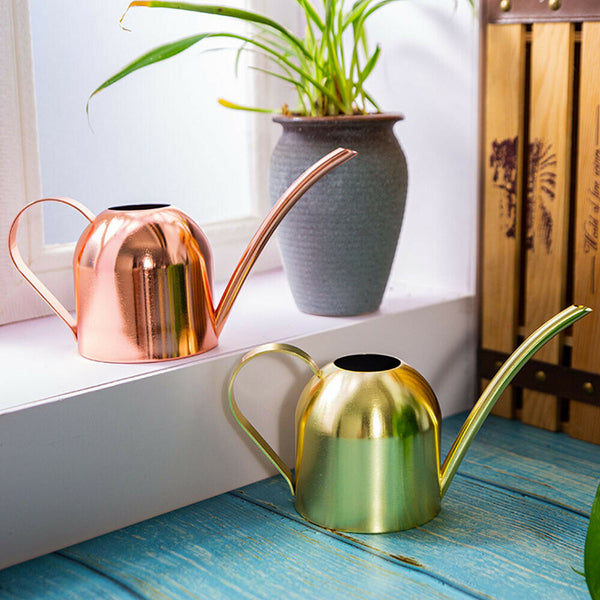 500ml Small Indoor Watering Can for House Plants Stainless Pot w/ Long Spout - Lets Party