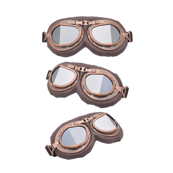 Vintage Pilot Motorcycle Racing Goggles Aviator Retro ATV UTV Dirt Bike Eyewear
