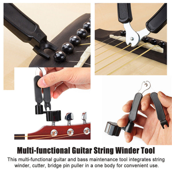 3-in-1 Guitar String Winder and Cutter Pin Puller Electric Acoustic Guitar Tool