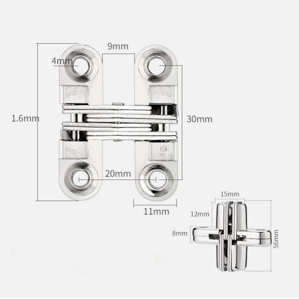 Invisible Cross Hinge Hidden180 Degree Concealed Invisible Hinges Door