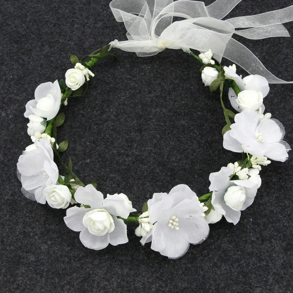 Women Party Flower Wreath Garland Beach Wedding Girl Hair Headband crown 4colour