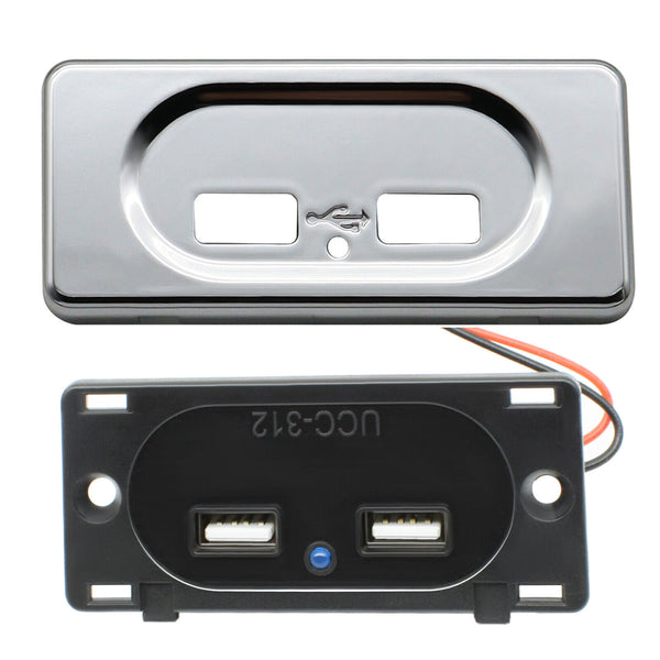 3.1A 12V Dual USB Ports Fast Charger Socket Power Outlet Panel Caravan UNIVERSAL - Lets Party