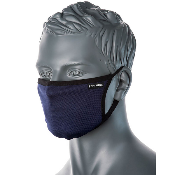 Portwest CV35 Face Mask Fabric Anti Microbial Triple Layer Washable Reusable AU