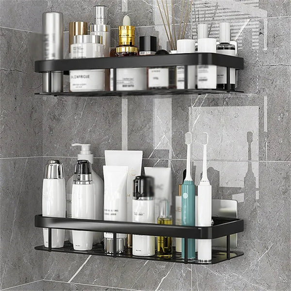 2PCS Self Adhesive Shower Shelf Bathroom Shower Caddy Rack Storage Organiser