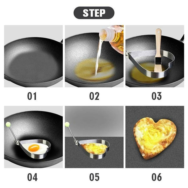 10PCS Fried Egg Mould Egg Rings Stainless Steel Metal Ring Pancake Frying Shape