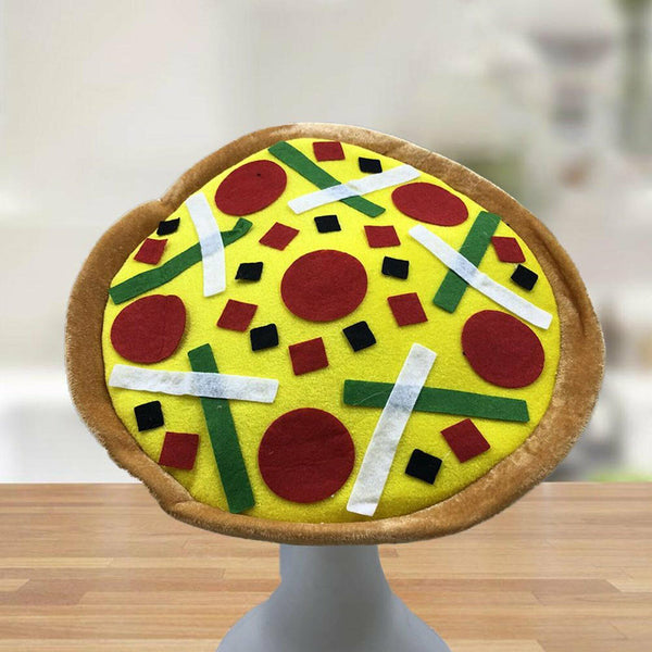 PLUSH PIZZA HAT Italian Costume Party Hat Funny Halloween Italy Oktoberfest Hats