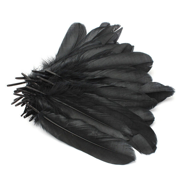 50pcs Black Goose Feathers 15-20cm Natural Feather DIY Craft Wedding Party Decor