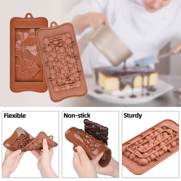Chocolate Mould Bar Break Apart Choc Block Silicone Cake Decor candy cookie mold