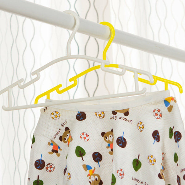 20PCS Kids Coat Hangers Mixed Color Dual Use Antislip Baby Plastic Clothes Rack