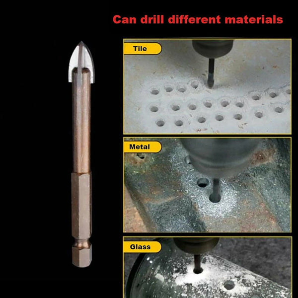 10x Marble Glass Drill Bit Tile Porcelain Drill Bit Carbide Hex Spear Head 6mm