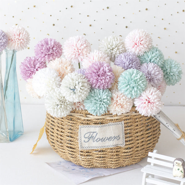 10 Pcs  Artificial Chrysanthemum Ball Flower Bouquet Gift Home Flower Decoration