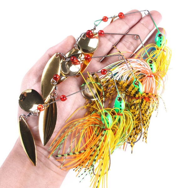 5PCS 16.3g Spinnerbaits Bait Rubber Skirt Buzzbaits Spoon Blade Fishing Lures