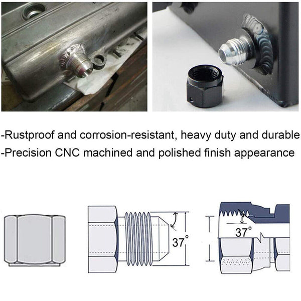 4pcs AN-10 10AN Male Aluminum Weld On Fitting Alloy Weld Fittings Accessories AU
