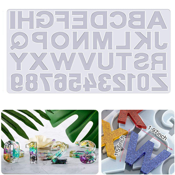Alphabet Number Silicone Pendant Mold Necklace Jewelry Epoxy Resin Mould DIY New