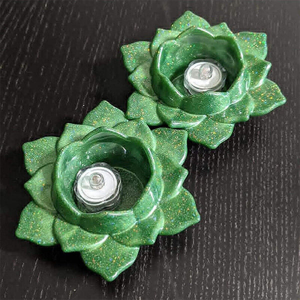 3D Lotus Candle Holder Ashtray Silicone Mold Epoxy Resin Mould Making Craft DIY