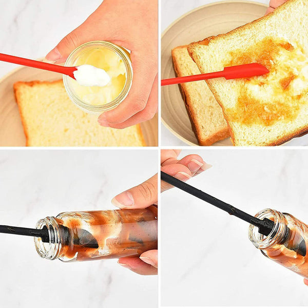 3/6X Silicone Mini Spatula Jar Scraper Scoop Tip Double Headed Cosmetic Spoon AU