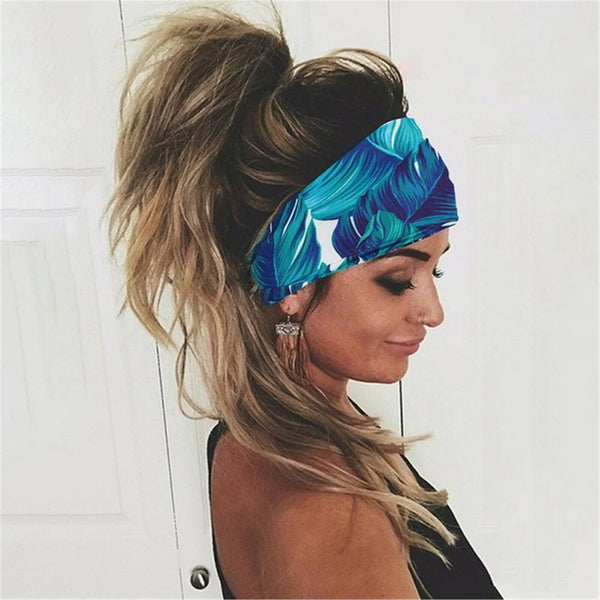 Women Ladies Sports Yoga Gym Stretch Wide Headband Hair Band Running Head Wrap