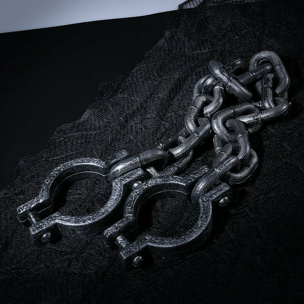 Neck & Hand Shackles Chains Irons Novelty Halloween Fancy Dress Accessory Prop - Lets Party