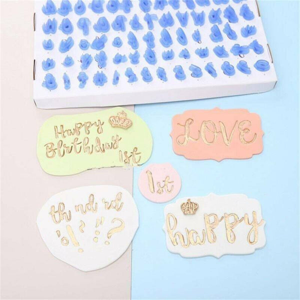 66PCS Alphabet Letter Number Fondant Cake Decorating Mold Embosser Mould Set - Lets Party