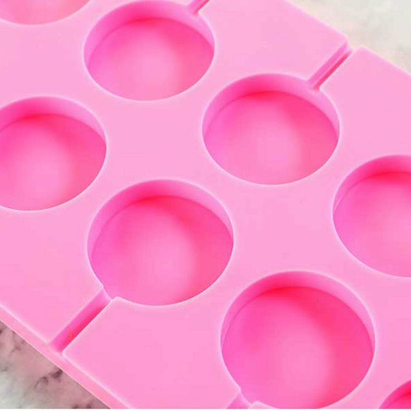 Round Silicone Lollipop Mould Baking Hard Candy Mold 12 Capacity DIY Sticks Set