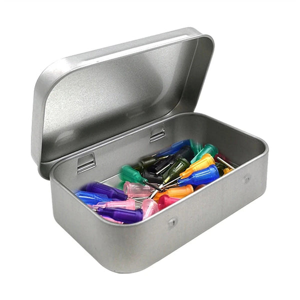 12PCS Container Blank Portable Small Storage Container Case Metal Hinged Tin Box