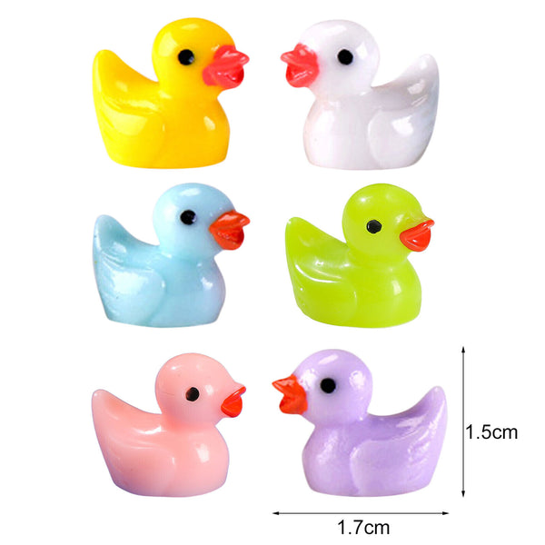 100PCS Luminous Realistic Party Decor Resin Christmas Mini Tiny Ducks Birthday