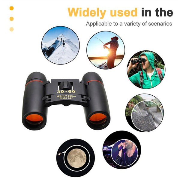 Day Night Vision Binoculars 30x60 Zoom Outdoor Travel Hunting Folding Telescope