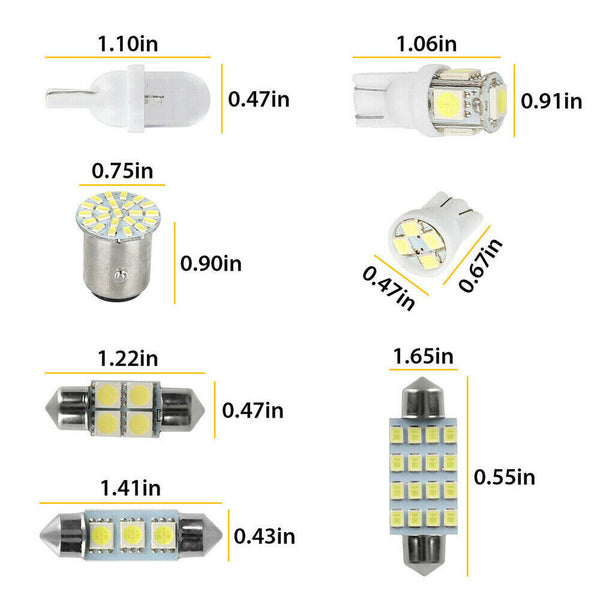 28pcs Car Interior LED Light Bulbs Kit For Dome License Plate Lamp Accessories - Lets Party