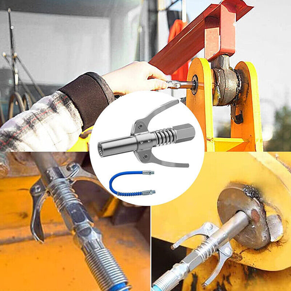 Grease Tool Coupler Heavy-Duty Quick Lock Double Handle Leak-Free Grease Gun AU