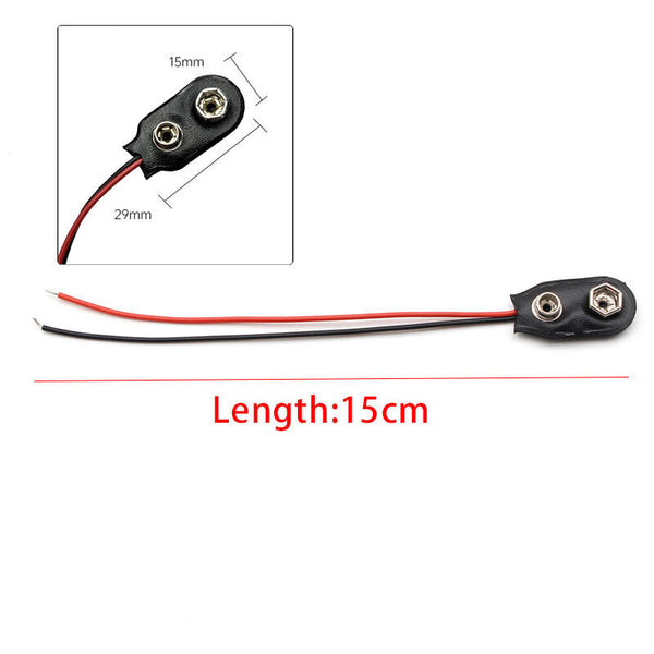 40pcs Pcs 9V Volt Battery Snap Clip Connector Black