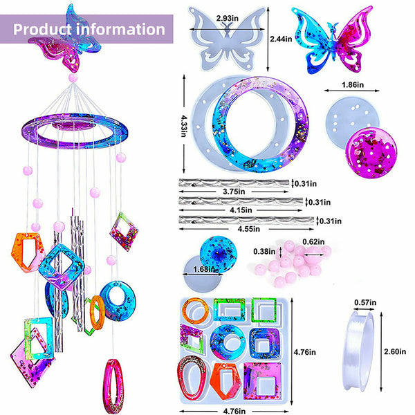 Wind Chimes Epoxy Resin Silicone Mold Hanging Ornament Casting DIY Jewelry Craft
