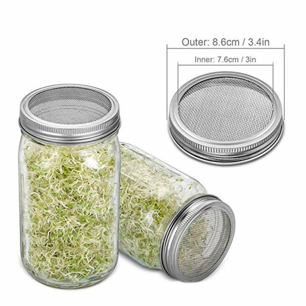 Seed Sprouting Lids Tools Strainer Screen Kits for Wide Mouth Mason Canning Jar