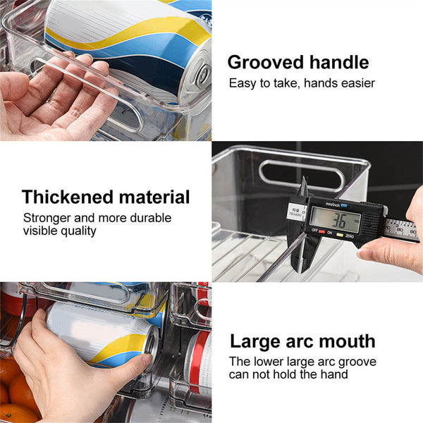 2 Tiers Stackable Beverage Holder Can Organizer Rack For Refrigerator Kitchen AU