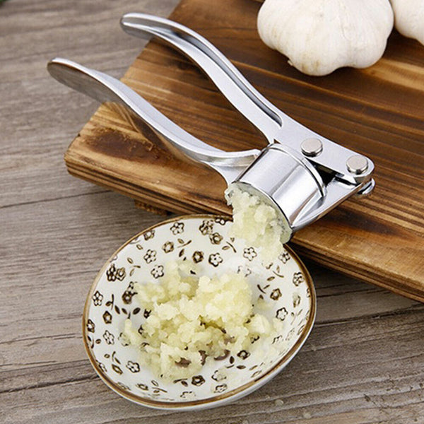 Garlic Press Crusher Stainless Steel Tool Silver Kitchen Squeezer Masher Mincer