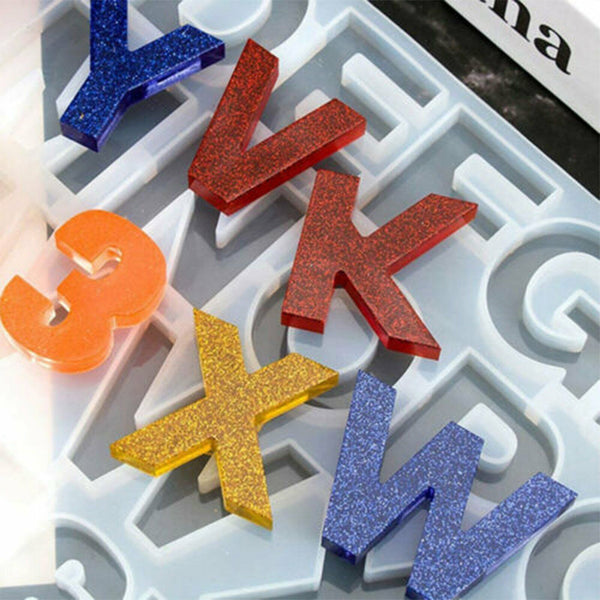 Alphabet Number Silicone Pendant Mold Necklace Jewelry Epoxy Resin Mould DIY New