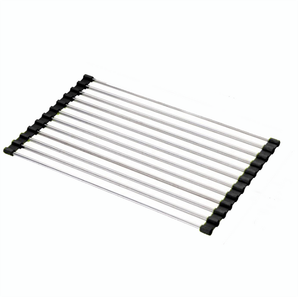 Stainless Steel Dish Rack Drying Drainer Over Sink Rack Roll Up Foldable Kitchen