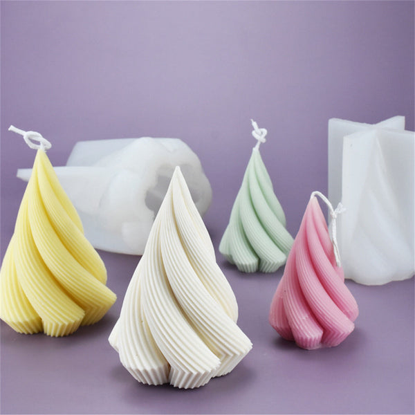 3D Silicone Candle Making Moulds DIY Art Cone Soap Wax Plaster Candles Mold New