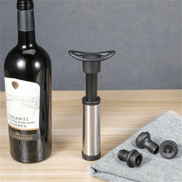 Wine Saver Vacuum Pump Sealer Preserver Set with 4 Valves Air Bottle Stoppers AU
