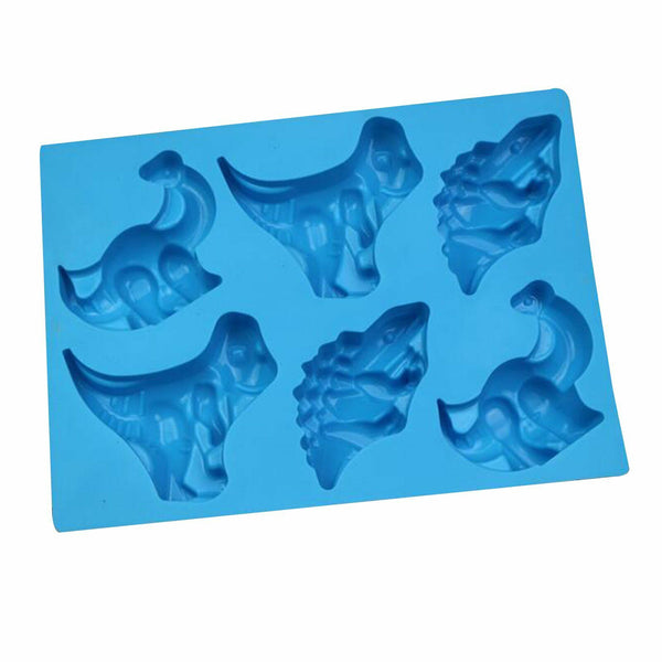 1-2X 3D 6 Dinosaur Silicone Mold Chocolate Baking Mould DIY Candy Jelly Ice Cube