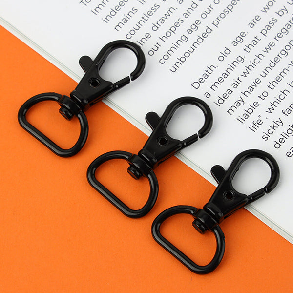 20X Black Lobster Clasp Swivel Trigger Clip Snap Keychains Hook Key Ring 20mm AU