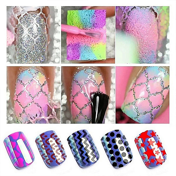 Full Set 24X Nail Art Stencil Stickers 72 Patterns Hollow Stamping Airbrush AU