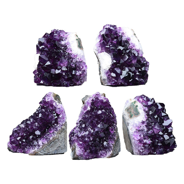 50~200g Natural Amethyst Quartz Geode Druzy with 10Pcs Natural Tumbled Stone AU