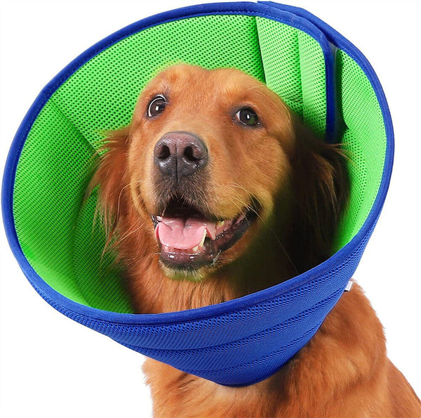 Pet Dog Cat Elizabethan Collar Cone Collar Mesh Recovery Collar Soft Adjustable