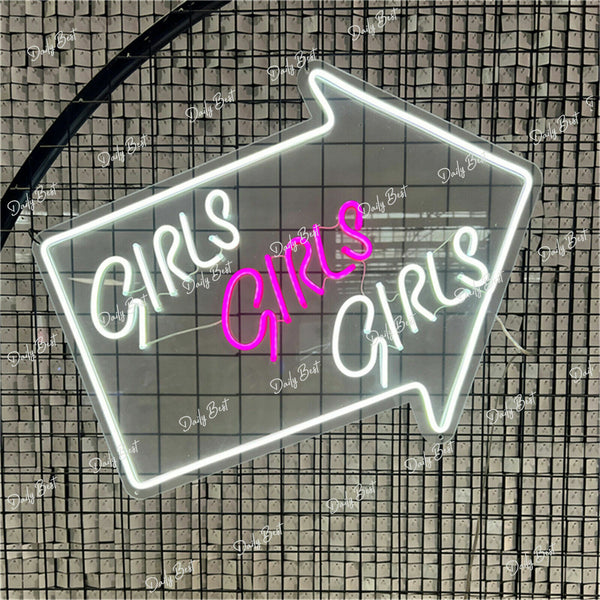 60x51cm Girls LED Neon Lights Sign Board Acrylic Party Wedding Battery Operated