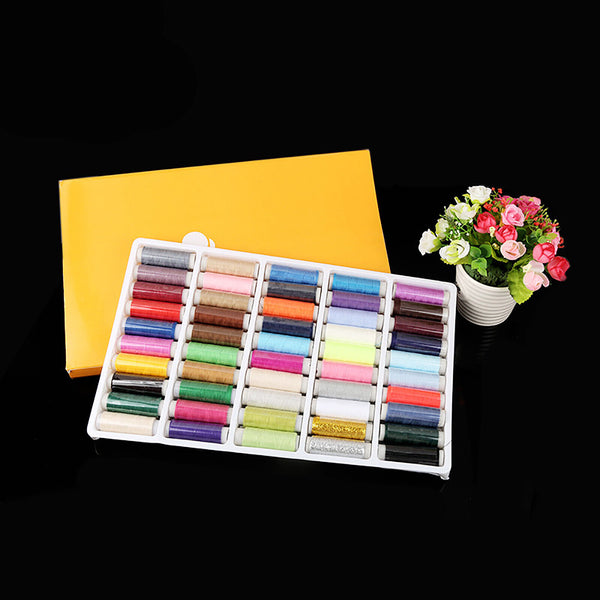 50 Colors Roll Polyester Sewing Thread Boxes Kit Set For Home DIY Sewing Machine