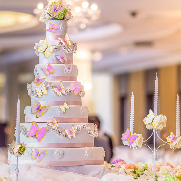 30pcs Butterfly Paper Topper Cake Happy Birthday Theme Festival Decoration DIY A