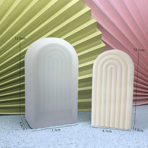 Rainbow U Candle Silicone Mold Striped Making Scented Simple Crafts Moulds DIY