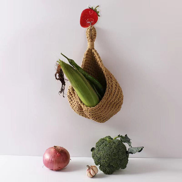 Hanging Wall Organizer Vegetable Fruit Basket Kitchen Storage Pouch Bag DY 6Size